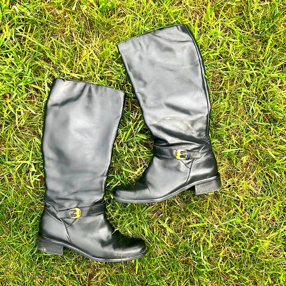 ETIENNE AIGNER black leather boots - Picture 1 of 5